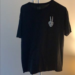 Large Black Skeleton Hand Shirt